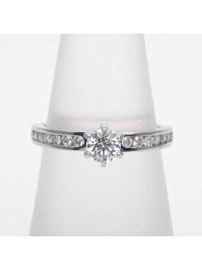 Tiffany & Co Engagement Ring Channel Set Diamond Band Platinum Half Circle